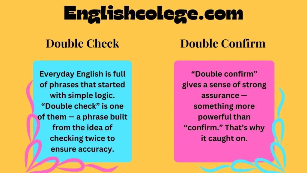 Double Check or Double Confirm