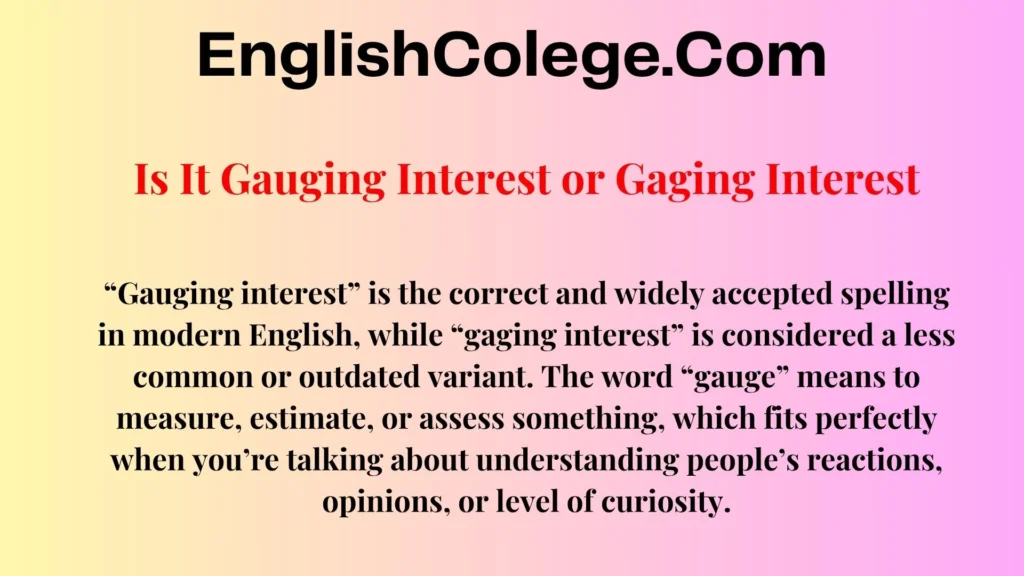 Is It Gauging Interest or Gaging Interest