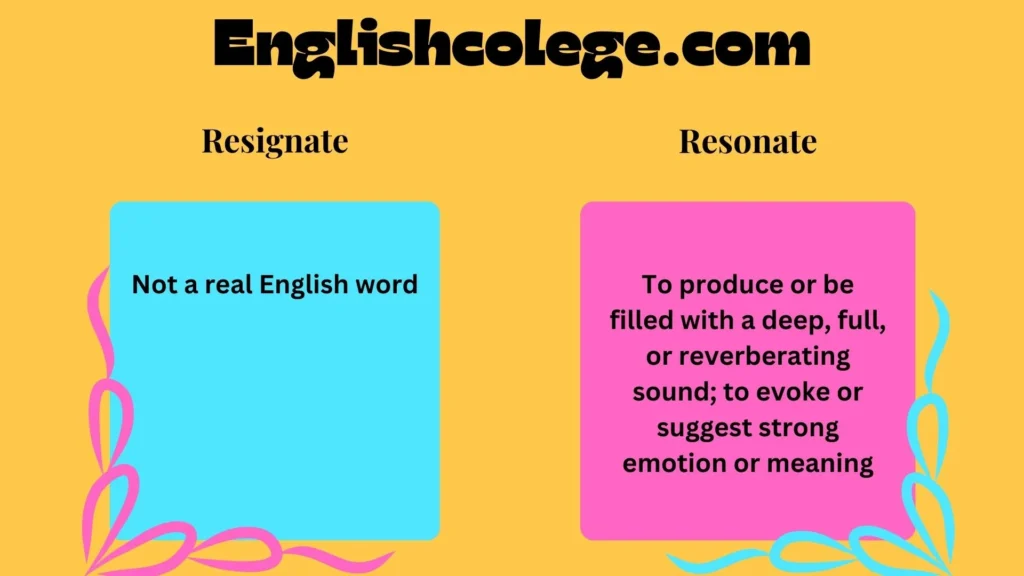 Resignate or Resonate