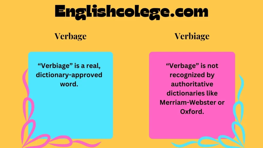 Verbage vs Verbiage