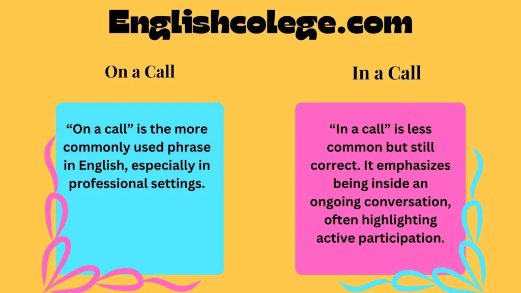 On a Call vs In a Call
