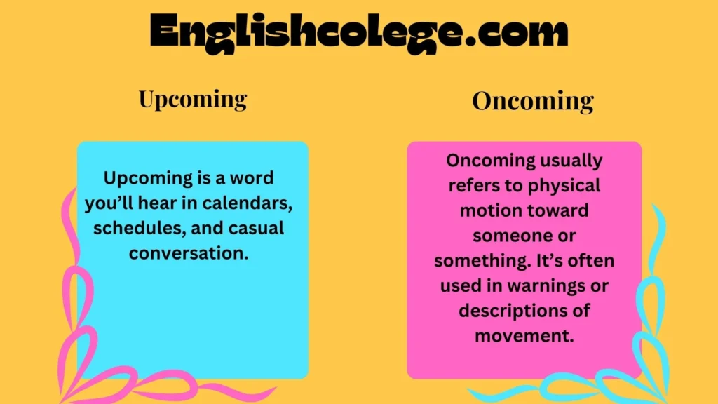 Upcoming and Oncoming