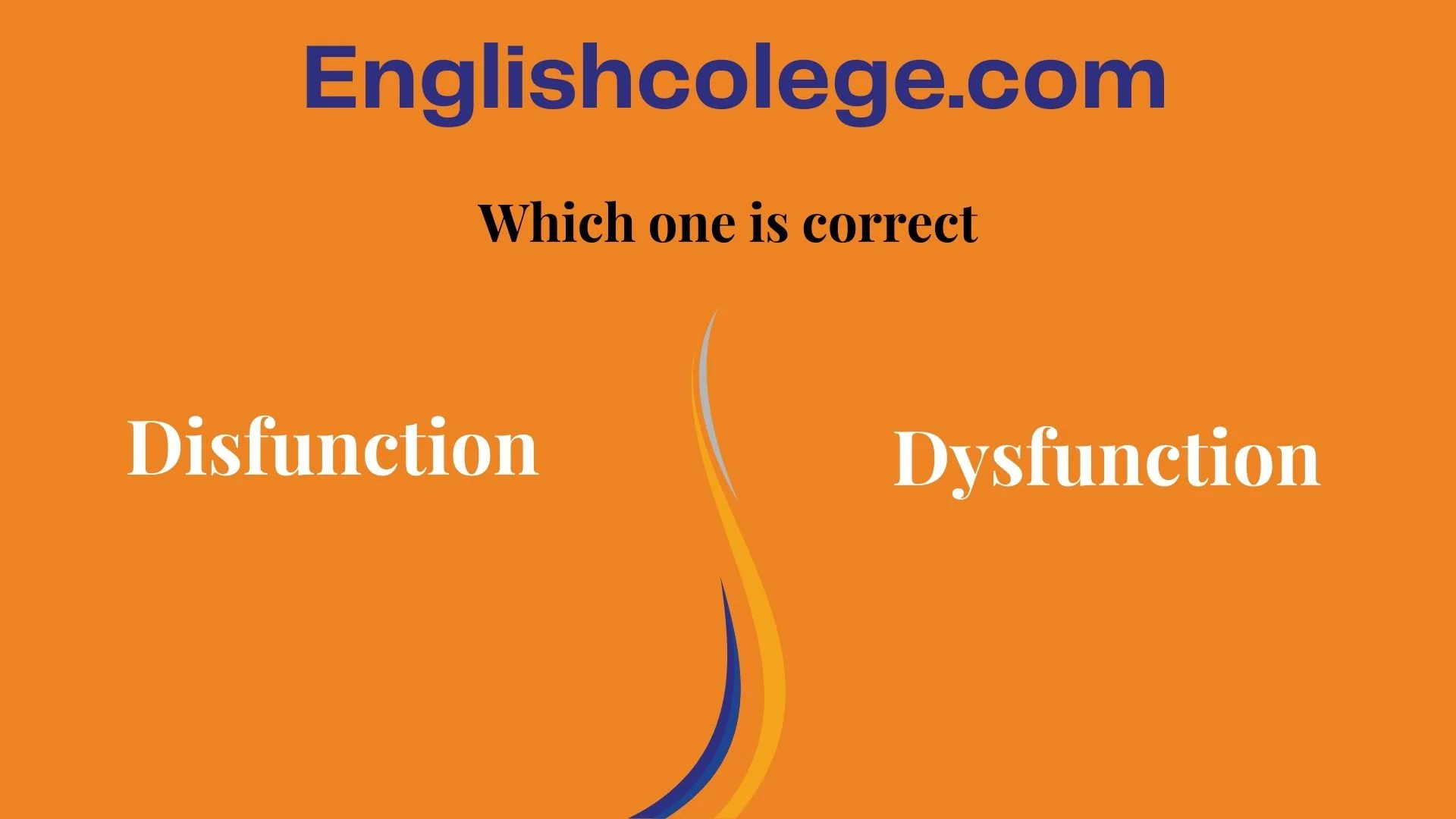“Disfunction” or “Dysfunction”