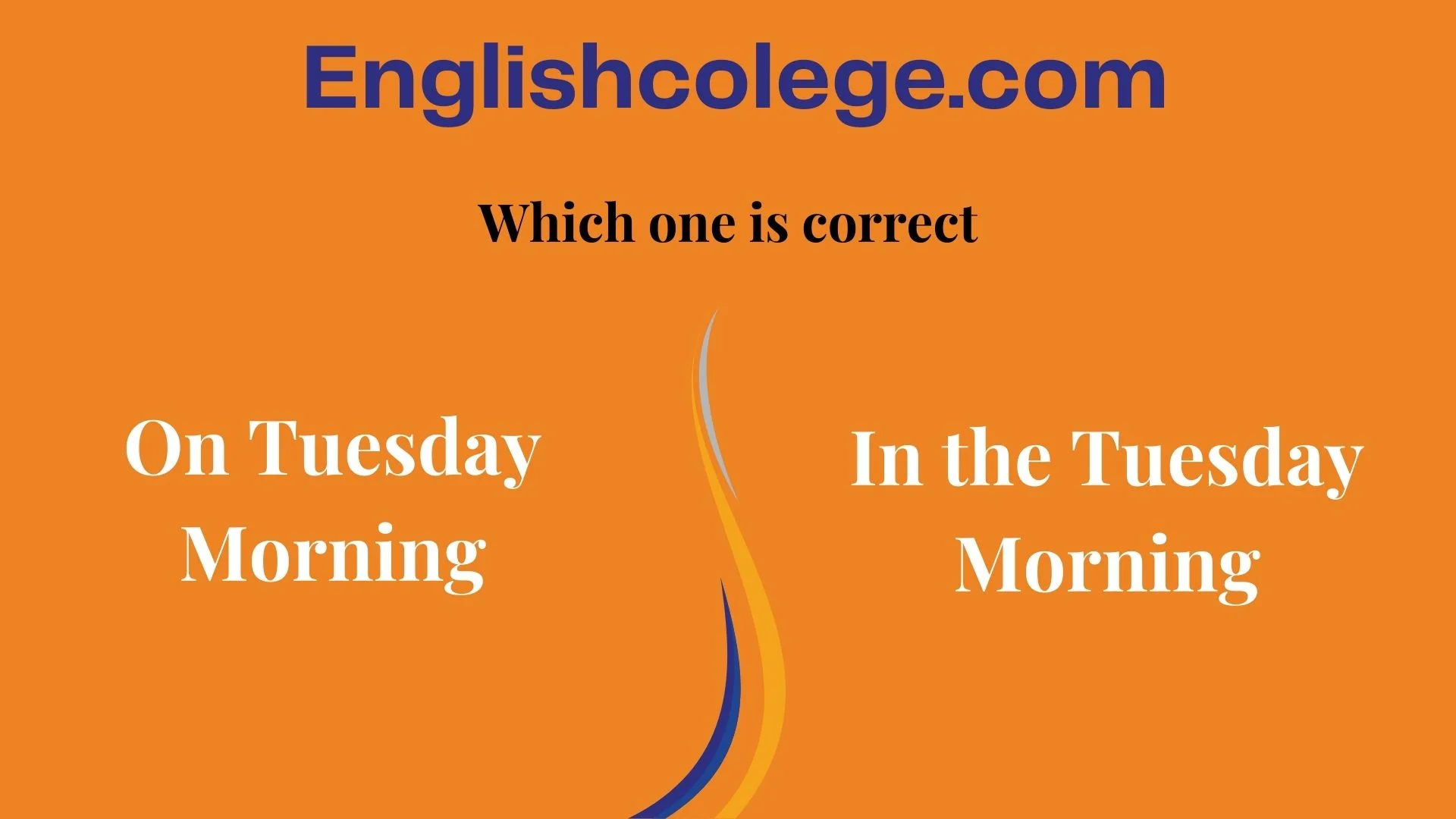 “On Tuesday Morning” or “In the Tuesday Morning”